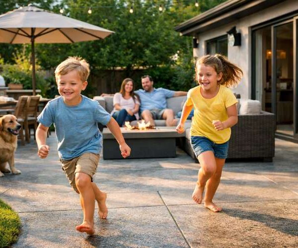 Slip-Resistant Concrete Patios: Safer Surfaces for Kids, Pets, and Guests