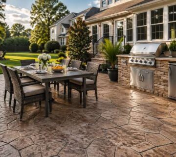 Stamped Concrete for Backyard BBQ Areas in Chesapeake VA