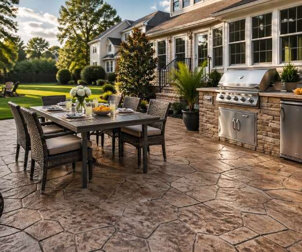 Stamped Concrete for Backyard BBQ Areas in Chesapeake VA