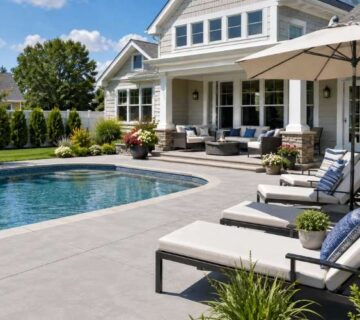 Concrete Patios for Poolside Seating Layouts in Virginia Beach VA