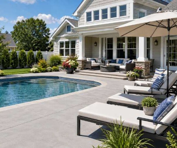 Concrete Patios for Poolside Seating Layouts in Virginia Beach VA