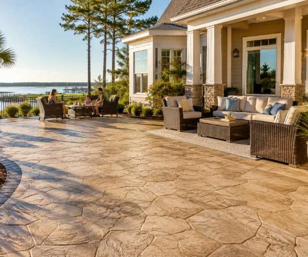 Stamped Colored Concrete That Holds Up in Coastal Sun in Chesapeake VA