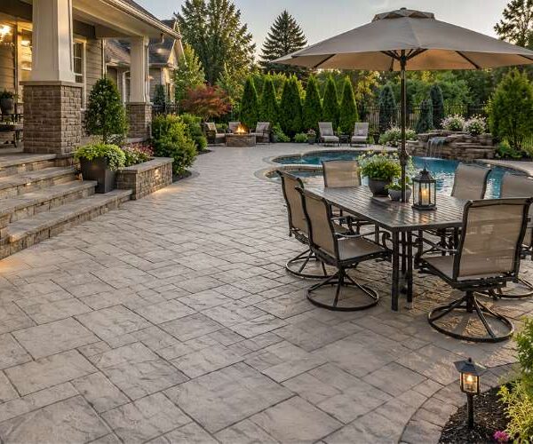 Stamped Concrete with Cooler Patterns for Summer Use in Suffolk VA