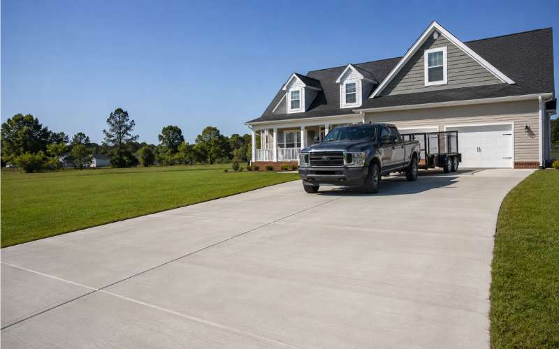 Concrete Driveways for Heavy Pickup and Trailer Parking in Suffolk VA