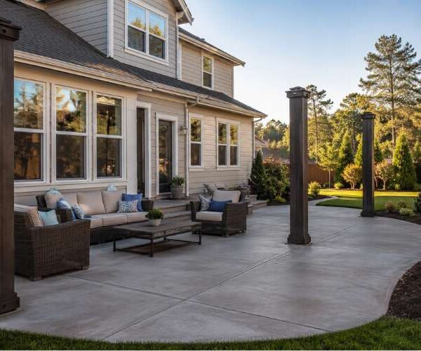 Concrete Patios with Pergola Ready Layouts in Chesapeake VA