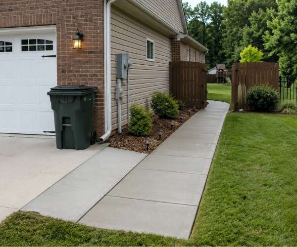 Concrete Sidewalks for Driveway to Backyard Access in Virginia Beach VA