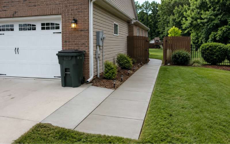 Concrete Sidewalks for Driveway to Backyard Access in Virginia Beach VA