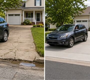 Concrete Driveways with Better Apron Transitions in Chesapeake VA