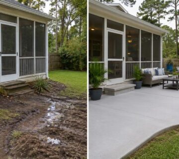 Concrete Patios for Screened Porch Transitions in Suffolk VA