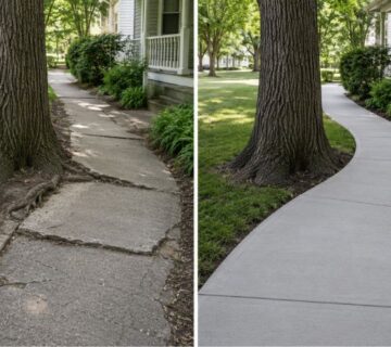 Concrete Sidewalks Around Trees Without Future Lifting in Norfolk VA